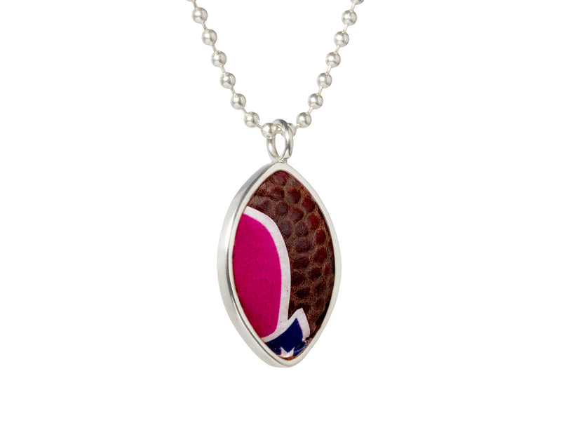 breast cancer awareness nfl game used football necklace