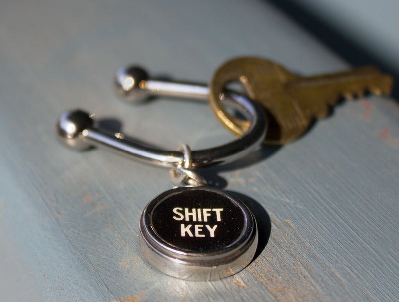 vintage typewriter command key as key ring
