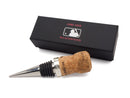 image displaying cork winestopper with black mlb gift box.