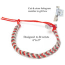 cut and store hologram number in gift box. designed to fit wrists 6" to 9".