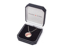image displaying baseball pendant in black gift box.