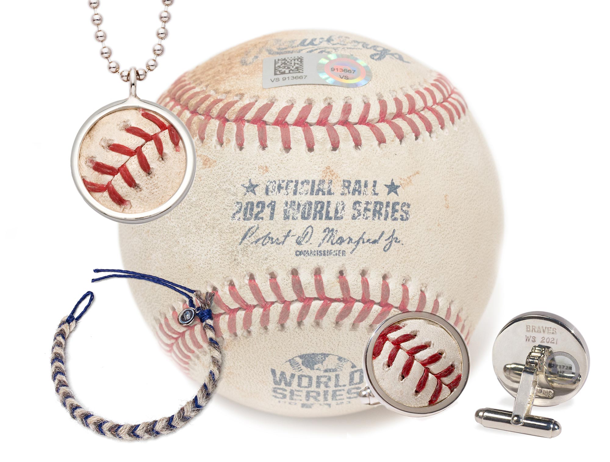 Arizona Diamondbacks Tokens and Icons Game-Used Baseball Yarn Bracelet