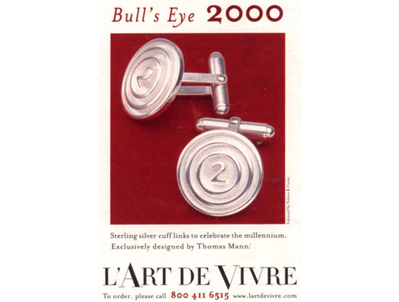 image displaying lark d'vivre ad for milestone cuff links