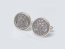 sterling silver cuff links featuring russian 20 kopek coins in them.