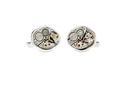 bulova watch movement cuff links without a crown.