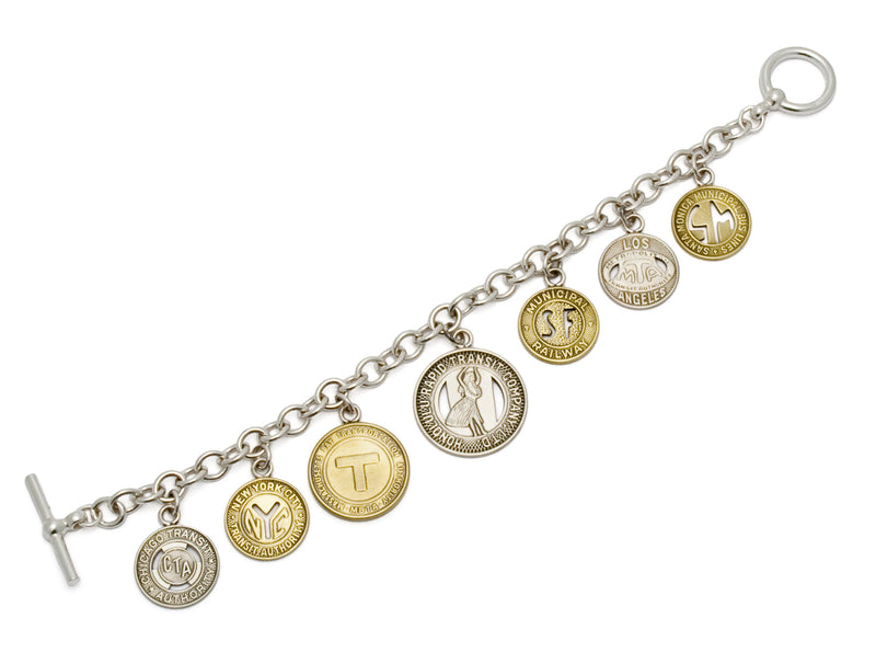 seven city transit token bracelet