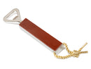 image displaying bottle opener with red candlestick park plastic seat inset into handle.