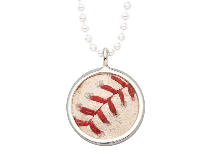 image displaying a round baseball pendant.