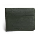 image displaying back of green pebbled cow leather money clip wallet.