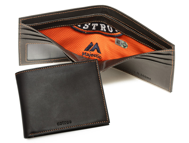 mlb game used uniform emblem billfold wallet