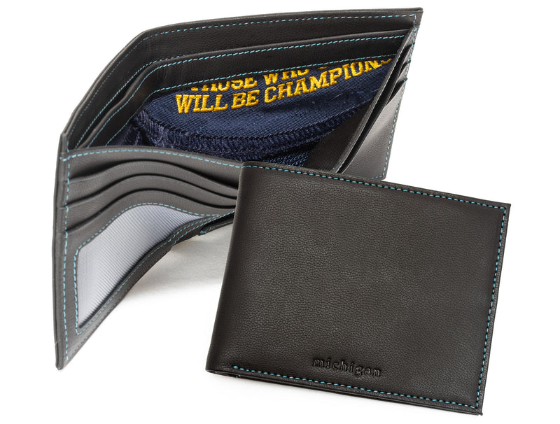 michigan game used uniform emblem billfold wallet