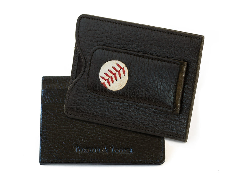 MLB Game Used Baseball Money Clip Wallet