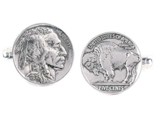 Image Displaying Buffalo Nickel Cuff Links