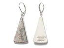 image displaying front and back of brooklyn bridge concrete earrings.