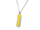 image displaying sterling silver candlestick park yellow goal post pendant on silver curb chain.