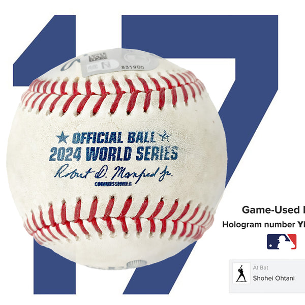 Los Angeles Dodgers Player No. 17 2024 World Series Game Used Baseball