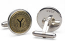 new york transit token cuff links - silver or gold plated
