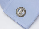image displaying honolulu transit token cuff link on shirt cuff