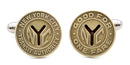 new york transit token cuff links - antique