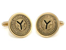 new york transit token cuff links - 14k gold