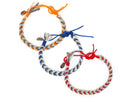 image displaying three baseball yarn bracelets.