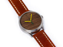 image displaying the lambeau field watch with brown leather strap.