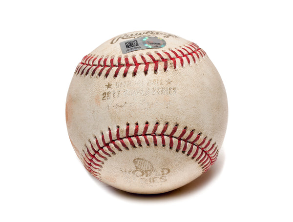 Image displaying 2017 World Series baseball.