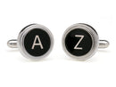 image displaying vintage typewriter key cuff links a & z