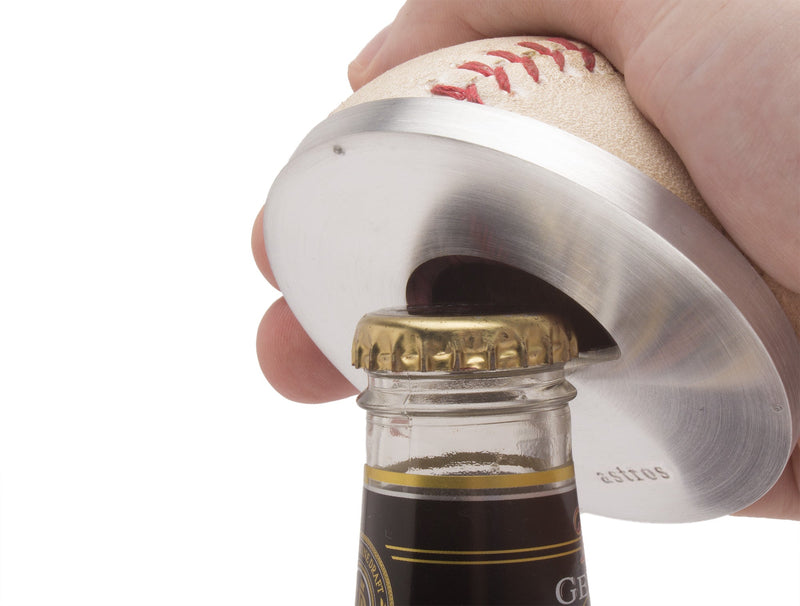 MLB Game Used Baseball Bottle Opener