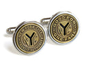 new york transit token cuff links - silver or gold plated