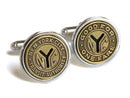 image displaying new york transit token cuff links