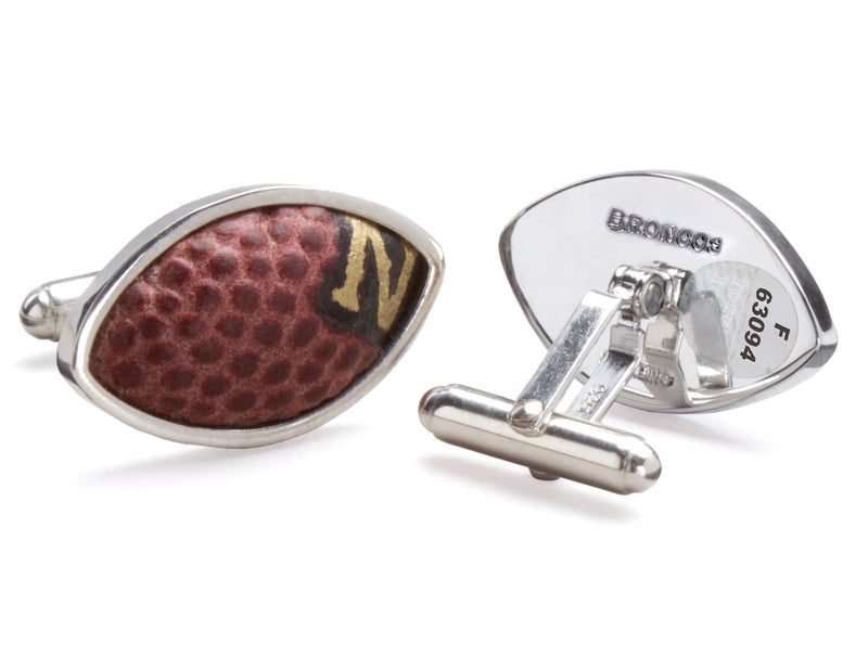 nfl game used football cuff links