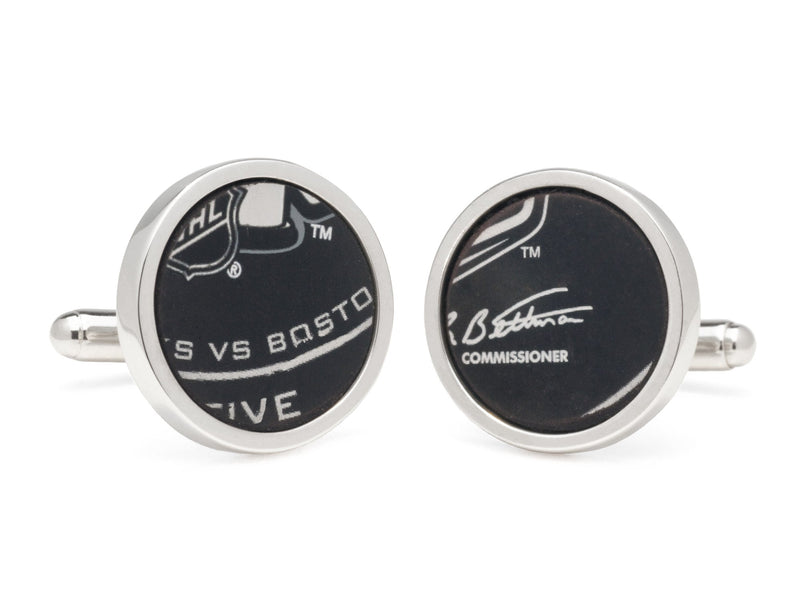 nhl stanley cup final game used puck round cuff links