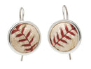 image displaying mlb authenticated game used baseball earrings by tokens & icons.