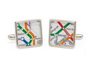 boston subway map cuff links