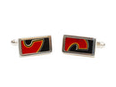 calgary flames game used hockey puck emblem cuff links