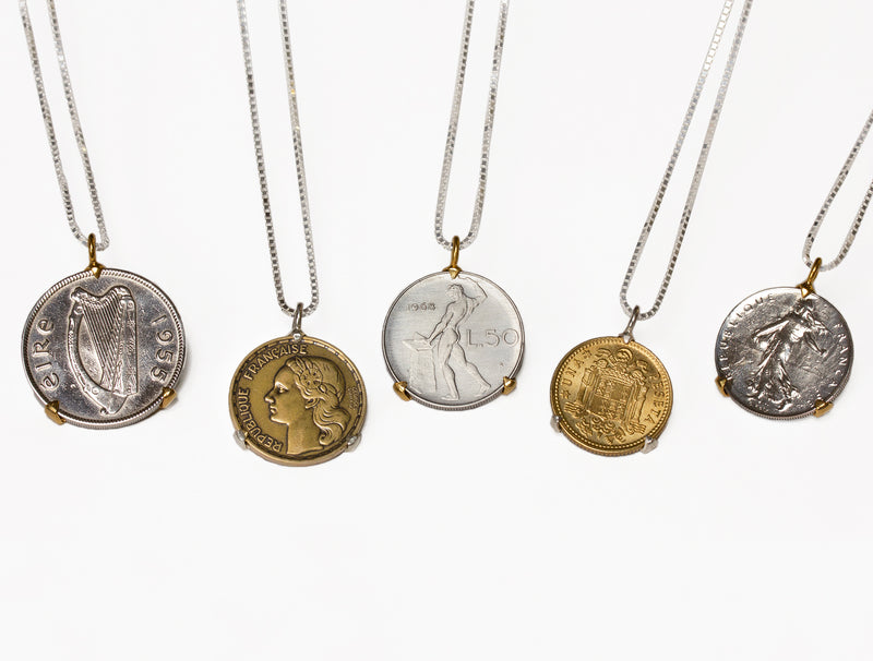 european coin necklace