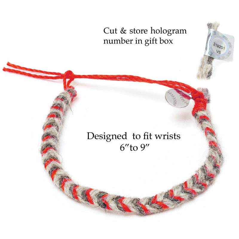 mlb game used baseball yarn friendship bracelet
