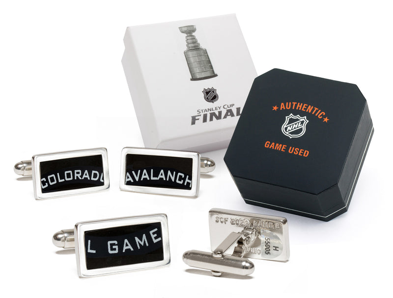 colorado avalanche game used puck cuff links - stanley cup final 2022