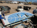 image displaying pan am n880pa 707 tail fin at an arizona boneyard.